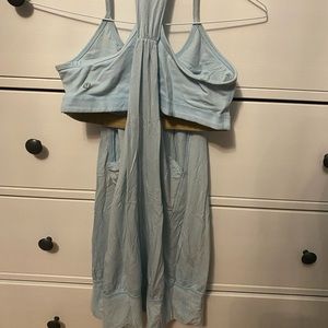 Lululemon tank top. Exposed sides, built in bra. Light sky blue colour.